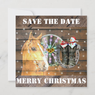 Reserva La Fecha Navidades Cowboy Boots Horse Wagon