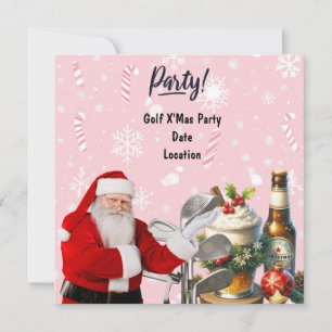 Reserva La Fecha Navidades de golf fiesta con Santa Claus en rosa
