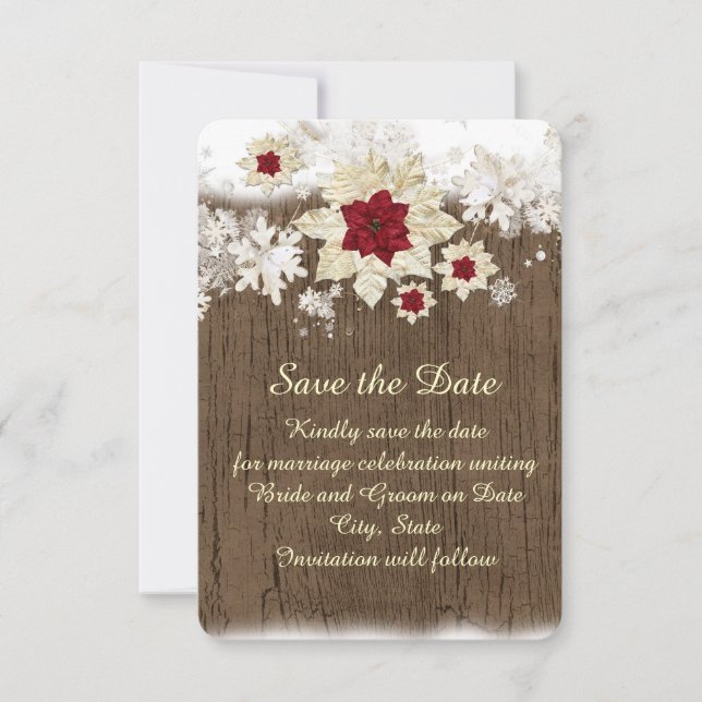 Reserva La Fecha Navidades de la madera de nieve Salven la fecha (Anverso)