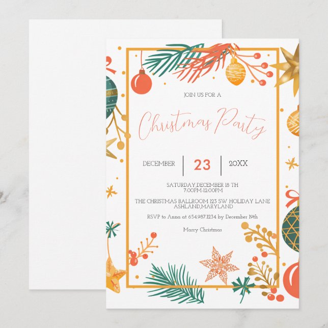 Reserva La Fecha Navidades de Retro Christmas Ornaments Company (Anverso / Reverso)