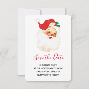 Reserva La Fecha Navidades del Viejo Santa Claus Retro Jolly