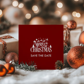 Reserva La Fecha Navidades rojos profundos Fiesta Brunch