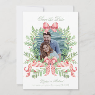 Reserva La Fecha Navidades Wreath Candy Cane Bow   Foto