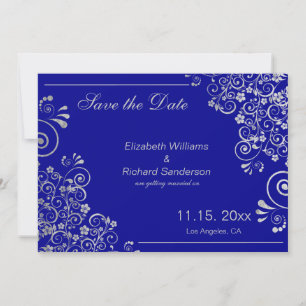 Reserva La Fecha Navy Blue Silver salve al Boda de fechas
