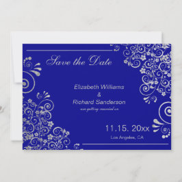 Reserva La Fecha Navy Blue Silver salve al Boda de fechas