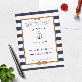 Reserva La Fecha Navy Blue White Nautical Tying the Knot Infinity