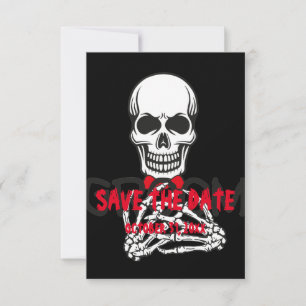 Reserva La Fecha negro blanco ROJO halloween CALAVERA GUARDAR LA FE