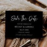 Reserva La Fecha Negro contemporáneo<br><div class="desc">Una tipografía atrevida y de moda para tu papelería boda,  sencilla pero elegante con un tema blanco y negro. Personalizable completo: puede cambiar los colores del tipo de letra y del fondo si es necesario.</div>