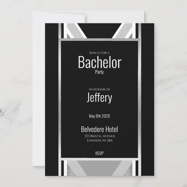 Reserva La Fecha Negro diagonal, gris, rayado metálico (Anverso)