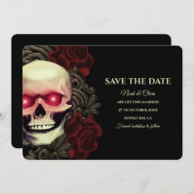 Negro rojo oscuro moreno gótico cráneo halloweddin