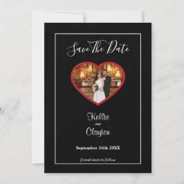 Reserva La Fecha Negro Simple Enmarcado Guardar la fecha