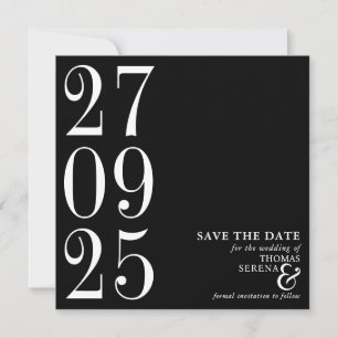 Reserva La Fecha Negro y Blanco Monocromo Moderno Contemporáneo en 