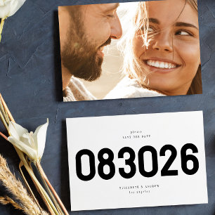 Reserva La Fecha Negro y blanco negrita Simple Moderno Big Date Pho