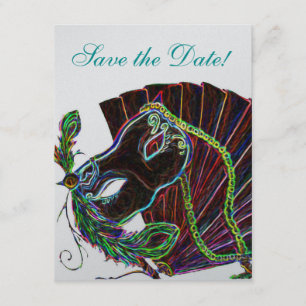 Reserva La Fecha Neon Masquerade Save the Date