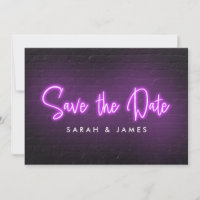 Neon Modern Save the Date