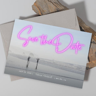 Reserva La Fecha Neon Pink Photo Save the Date