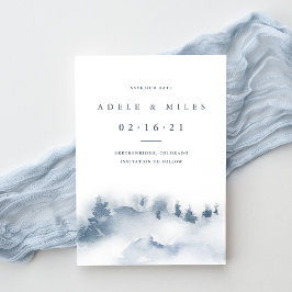 Reserva La Fecha Nevado | Acuarela de invierno Guardar la fecha