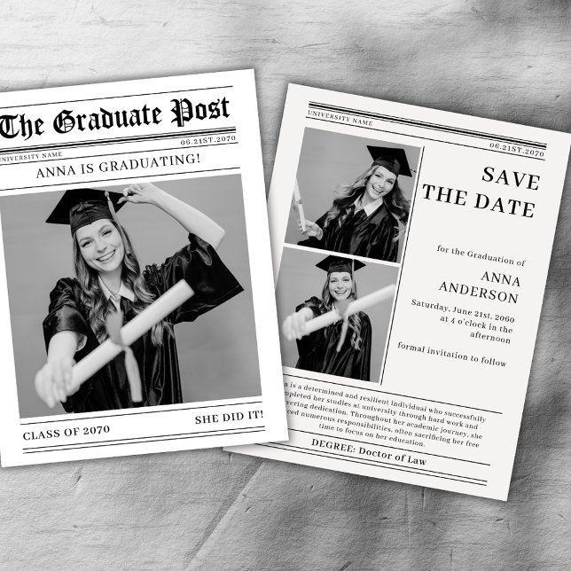 Reserva La Fecha Newspaper 2026 Graduation Photos Save The Date (Subido por el creador)