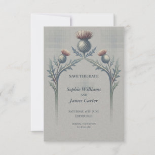Reserva La Fecha Nicolson Tartán Thistle Boda Save the Date