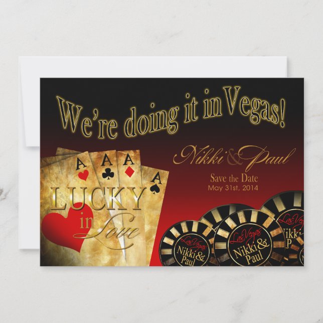 Reserva La Fecha Nikki y Paul Las Vegas Deluxe Guardar la fecha (Anverso)