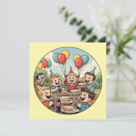 Reserva La Fecha Niños disfrutando sus pasteles, refrescos y globos