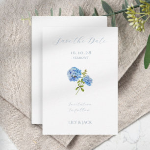 Reserva La Fecha No hay foto guión azul Hydrangea Guardar la tarjet