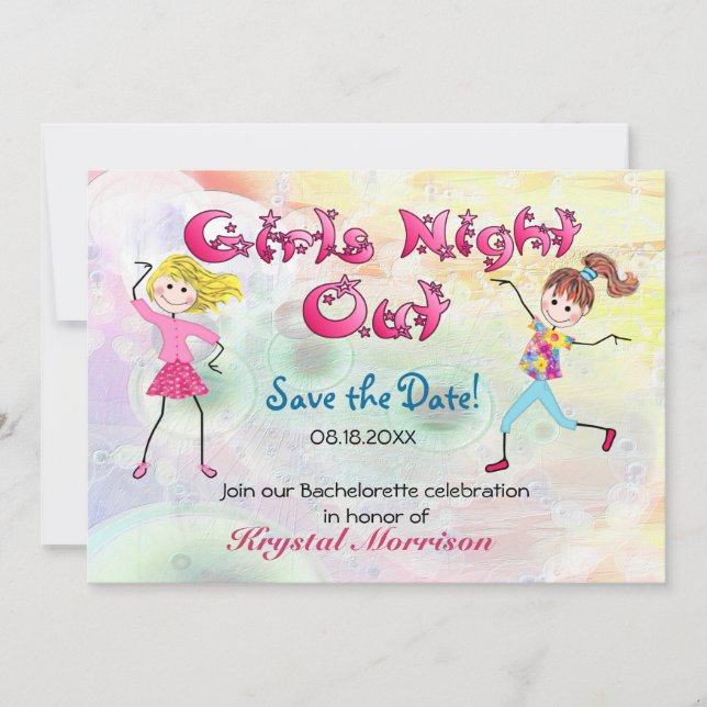 Reserva La Fecha Noche de chica - Guardar la fecha (Anverso)