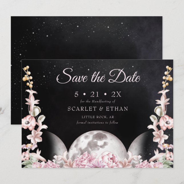 Reserva La Fecha Noche estrellada de manjares negros y rosados trip (Anverso / Reverso)