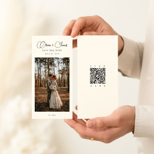 Reserva La Fecha Nombres Elegantes Código QR de Marcador de Scrip