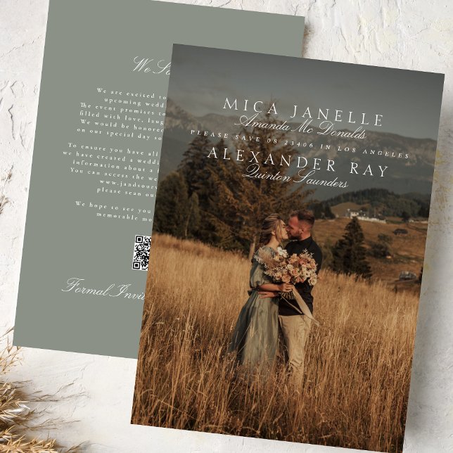 Reserva La Fecha Nombres verdes clásicos formales Sage Foto Código  (Subido por el creador)