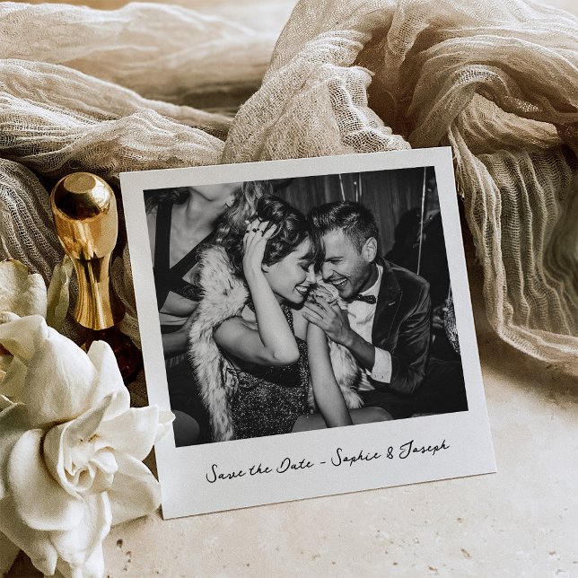 Reserva La Fecha Nostalgia | Aspecto de foto instantánea para boda (Subido por el creador)