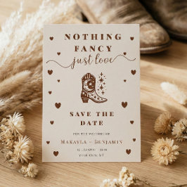 Reserva La Fecha Nothing Fancy Just Love Western Rustic Wedding
