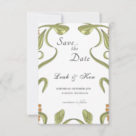 Reserva La Fecha Noveau Art Floral Wedding Save The Date