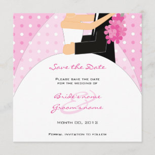 Reserva La Fecha Novia de Punto de Polka Rosa y Groom Salven las ta