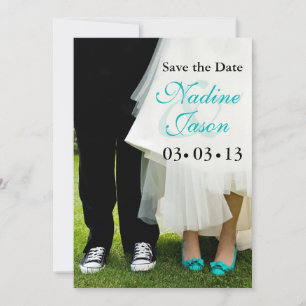 Reserva La Fecha Novia & Novio Zapatillas & Tacones Save the Date