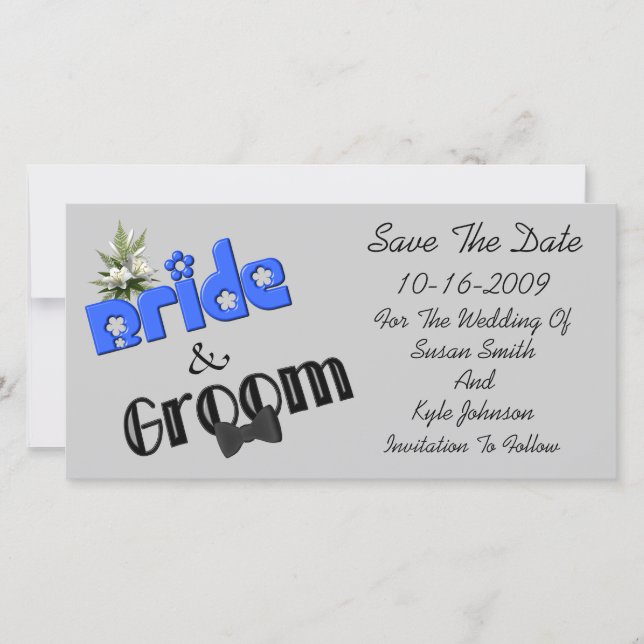 Reserva La Fecha Novia Y Groom Design Wedding Salven La Fecha (Anverso)