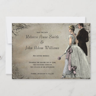 Reserva La Fecha Novia y Novio Vintage Ahorra la Fecha de Boda