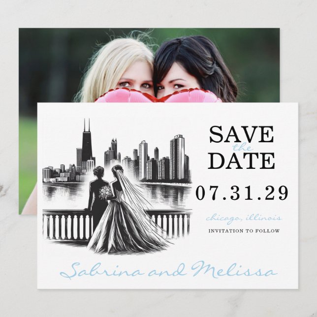 Reserva La Fecha Novias de Chicago (Anverso / Reverso)