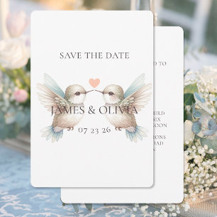 Reserva La Fecha Noviazgo de Colibrí Adorable Boda Guardar la Fecha
