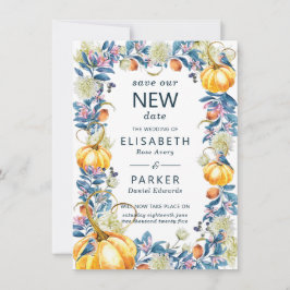 Reserva La Fecha Nueva fecha de boda pospuesta Otoño Calabaza