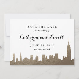 Reserva La Fecha Nueva York Skyline Faux Gold Save the Date