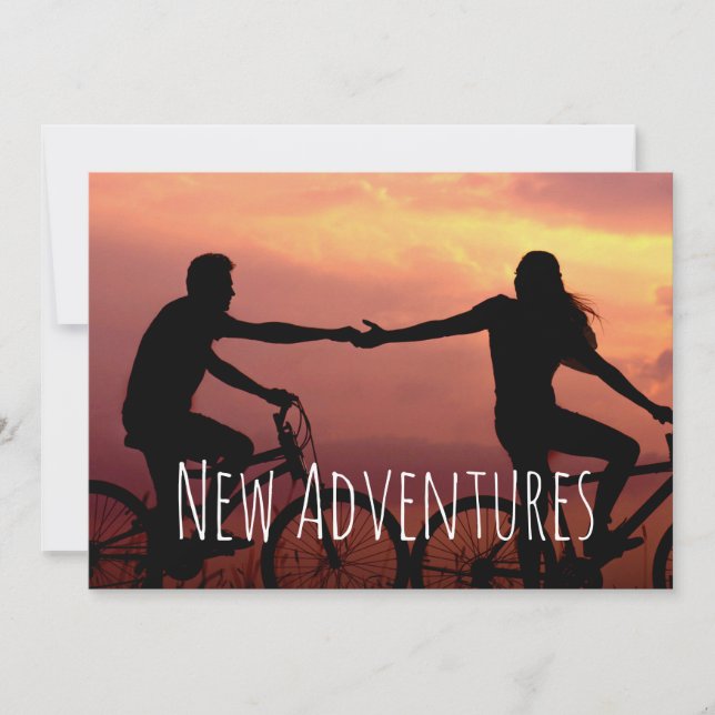 Reserva La Fecha Nuevas Aventuras Compromiso Foto Personalizada de  (Anverso)