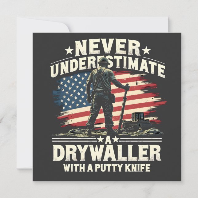 Reserva La Fecha Nunca subestimes a un Drywaller con un bastón (Anverso)