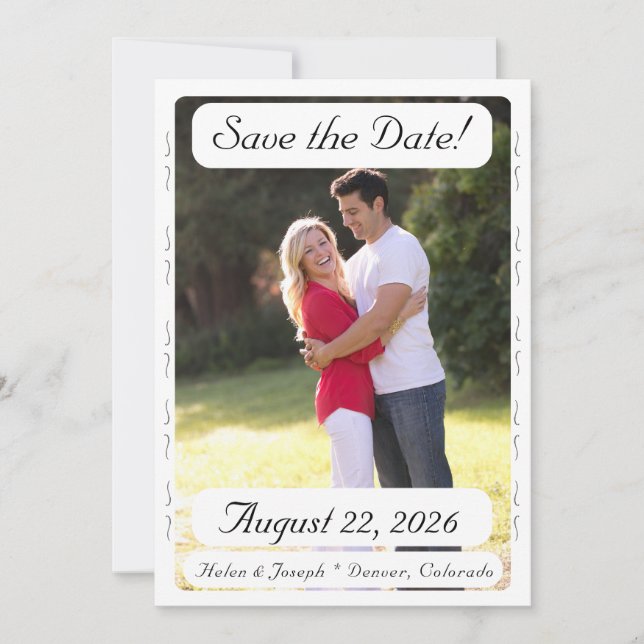Reserva La Fecha Nuptial Grace Wedding Flat Save The Date Card (Anverso)