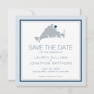 Reserva La Fecha Oak Bluffs Martha's Vineyard Map Save the Date