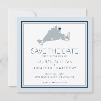 Reserva La Fecha Oak Bluffs Martha's Vineyard Map Save the Date