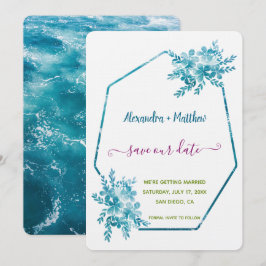 Reserva La Fecha Ocean Blue Floral salva la fecha