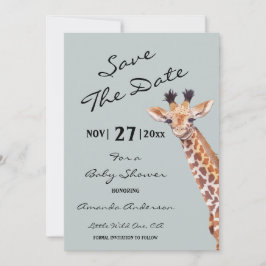 Reserva La Fecha Oh Boy Baby Giraffe Baby Shower