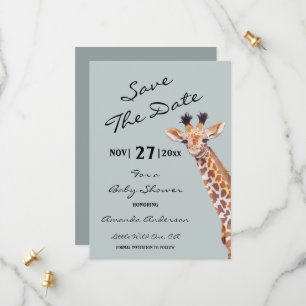 Reserva La Fecha Oh Boy Baby Giraffe Baby Shower