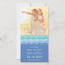 Reserva La Fecha Olas Azules Loopy Heart Beach Photo Save the Date